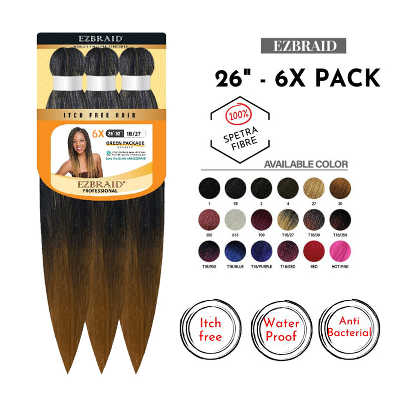Spetra Ez Braid Pre-Stretched Braiding Hair 26"- 3 PACK — Beautizone UK