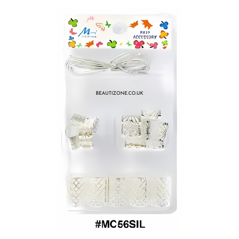 4IN1 Dreadlock/Braids SILVER l Cord l Small Cuffs #MC56SIL, Magic Accessories, Beautizone UK