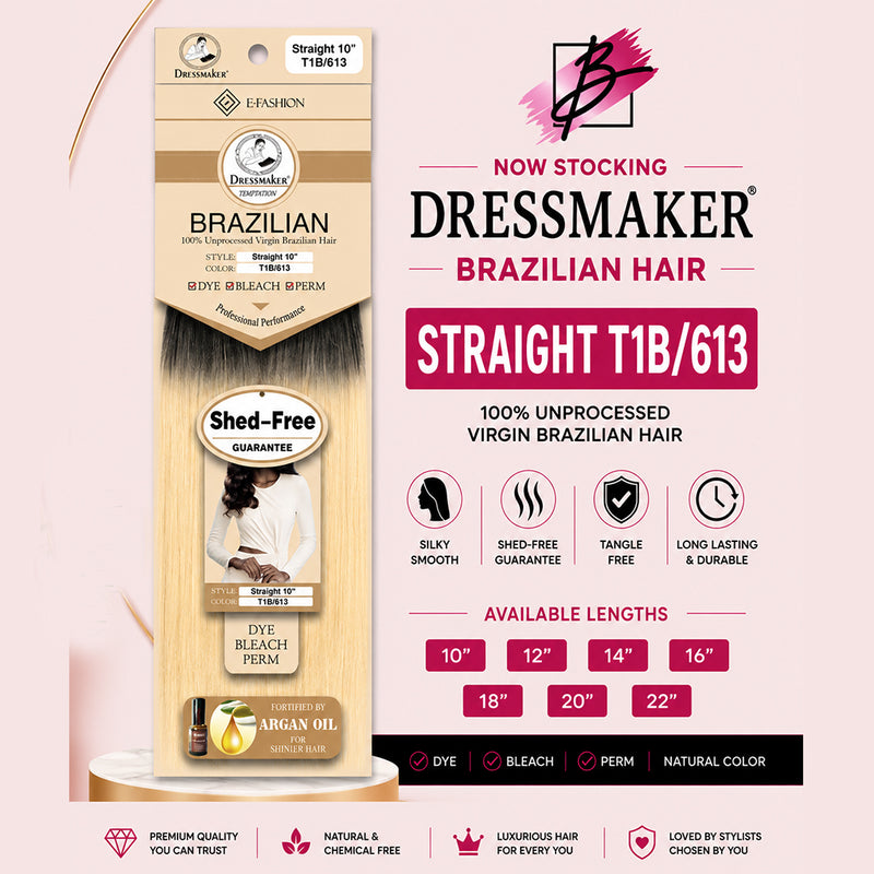 Dressmaker Unprocessed Virgin Brazilian Hair Straight 2 Tonse T1B/613