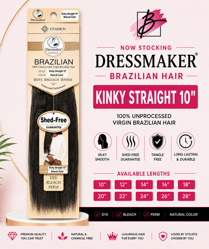 Dressmaker 100% Unprocessed Virgin Brazilian Kinky Straight Natural Color