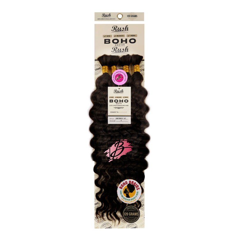 Rush 100% Brazilian Boho Braid 21” - 23” Deep Wave 120g