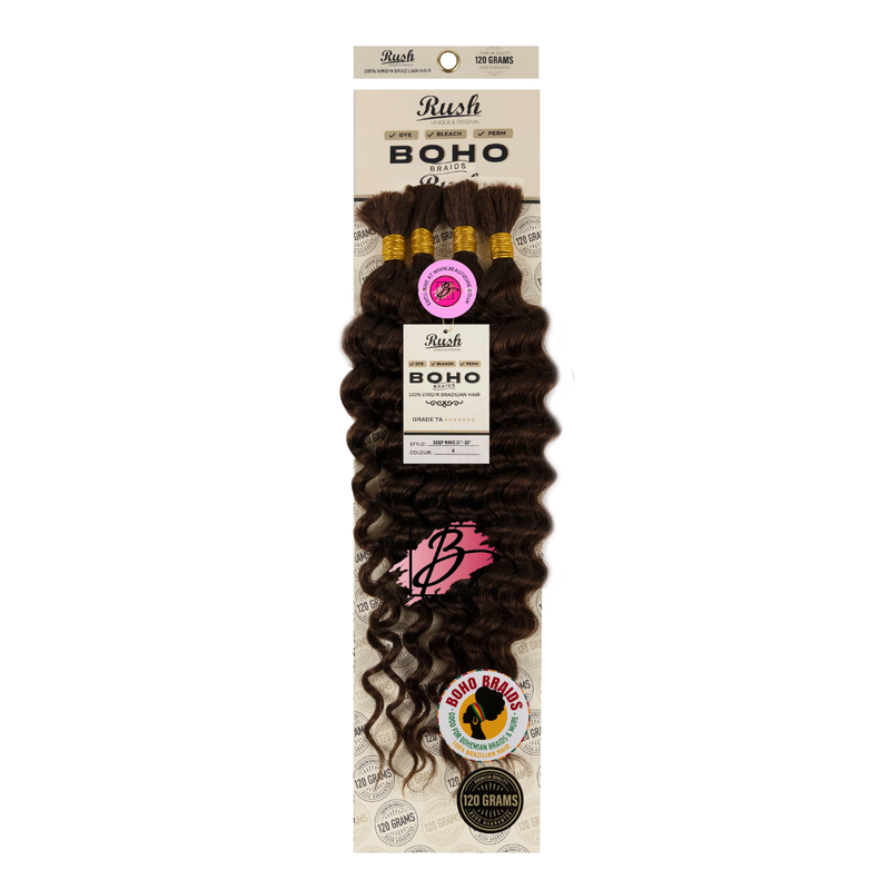 Rush 100% Brazilian Boho Braid 21” - 23” Deep Wave 120g