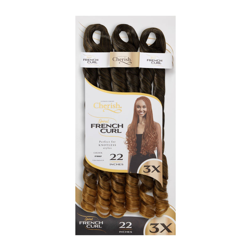 Cherish 22” French Curl 3X Braiding Hair | All Colours