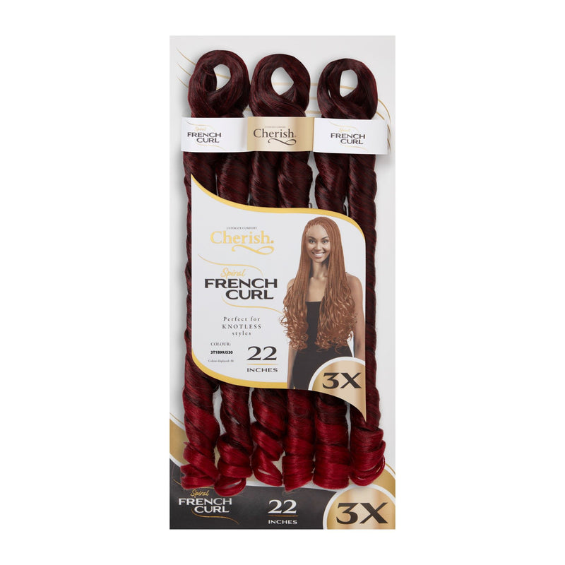 Cherish 22” French Curl 3X Braiding Hair | All Colours