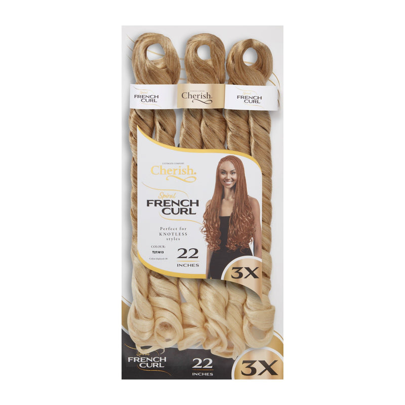 Cherish 22” French Curl 3X Braiding Hair | All Colours