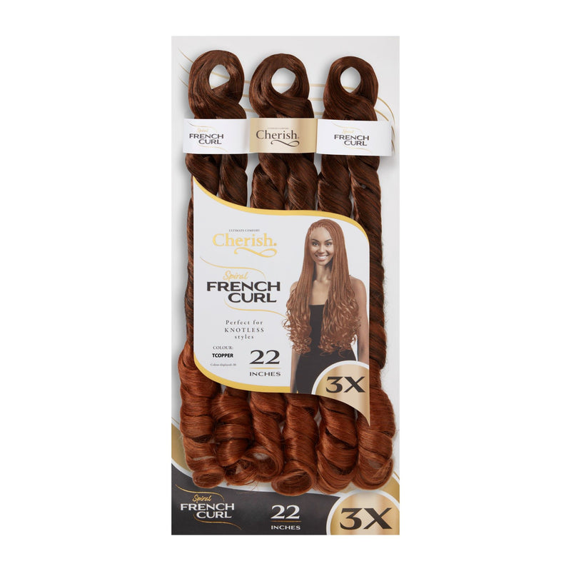 Cherish 22” French Curl 3X Braiding Hair | All Colours