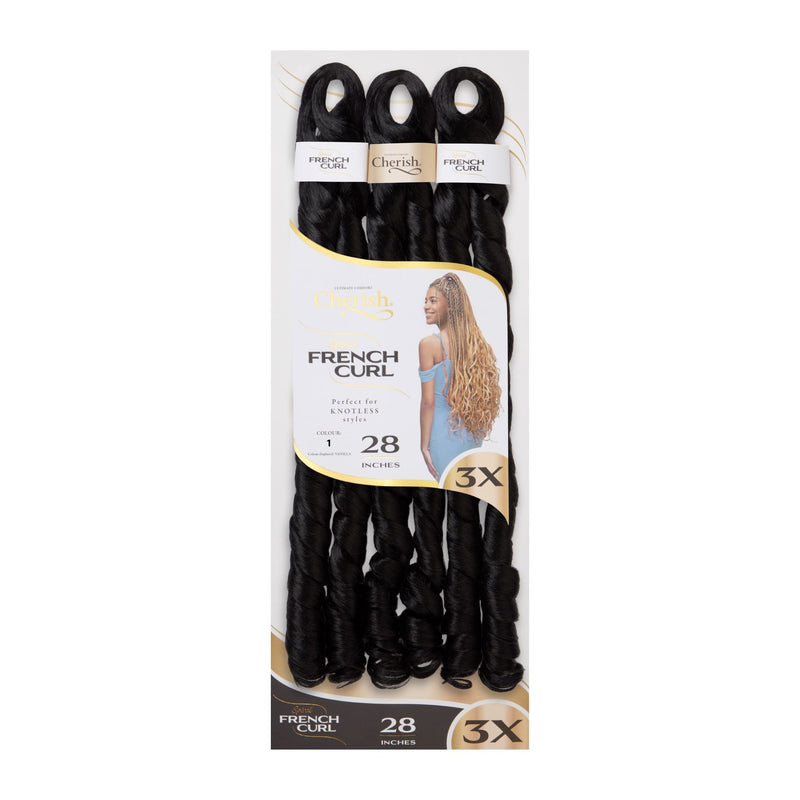 Cherish 28” French Curl  Pre-Stretched Braiding Hair | All Colors
