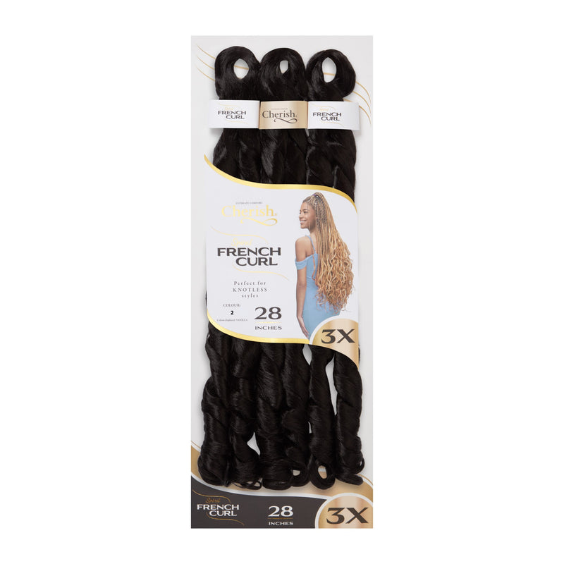 Cherish 28” French Curl  Pre-Stretched Braiding Hair | All Colors