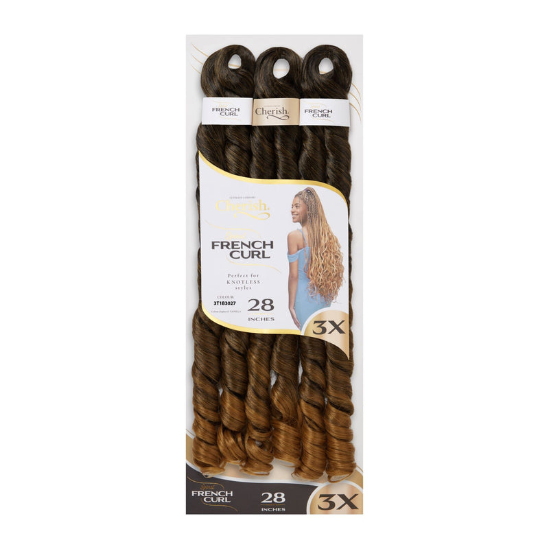 Cherish 28” French Curl  Pre-Stretched Braiding Hair | All Colors