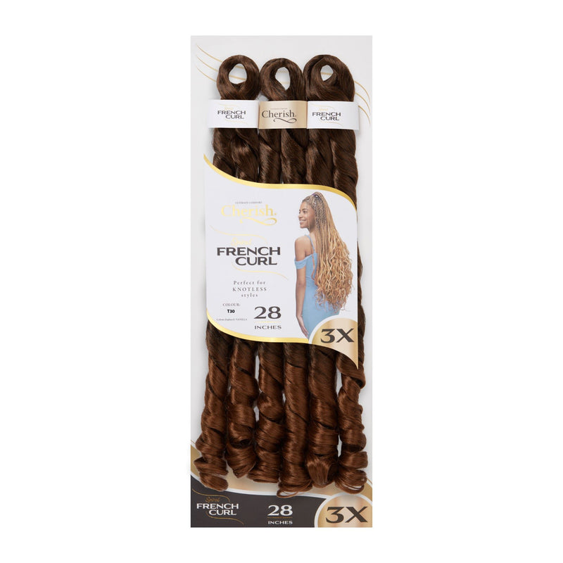 Cherish 28” French Curl  Pre-Stretched Braiding Hair | All Colors