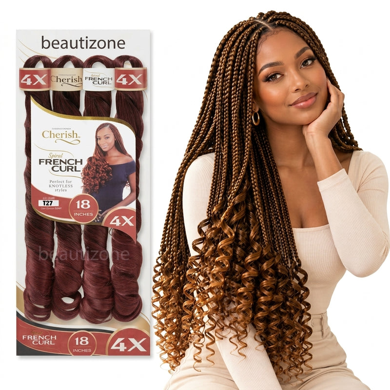 Cherish 18” French Curl Pre-Stretched Braiding Hair | All Shades