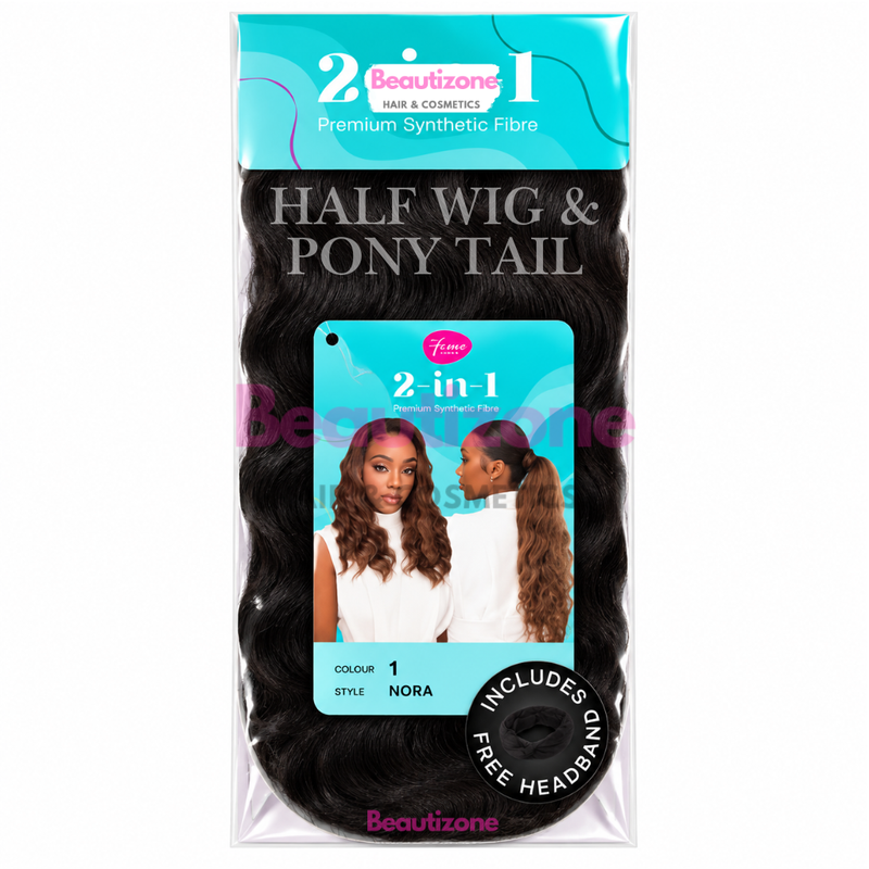Feme Nora Premium Synthetic Fibre 2-in-1 Half Wig