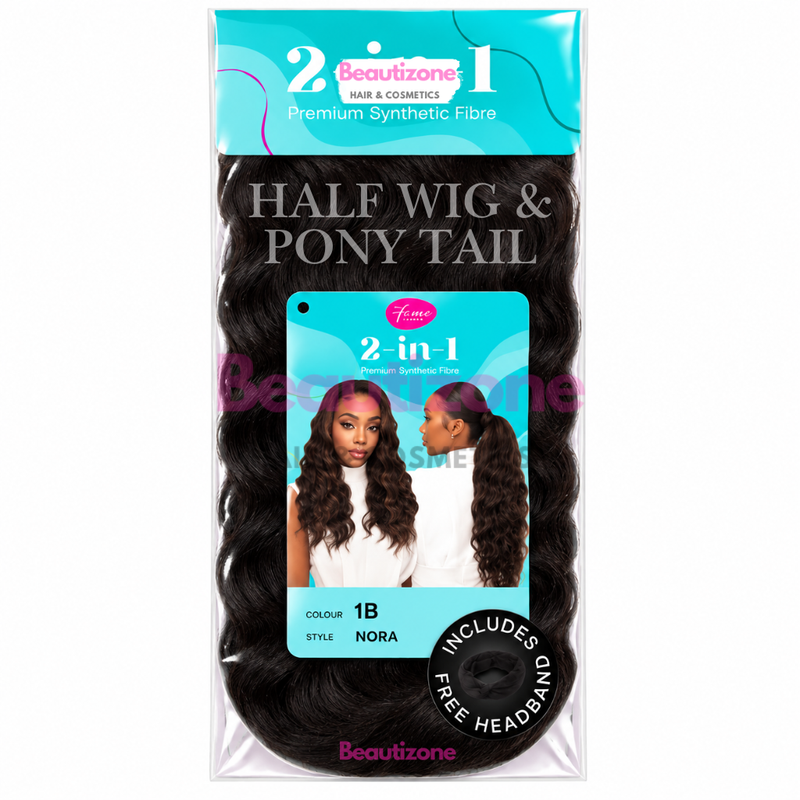 Feme Nora Premium Synthetic Fibre 2-in-1 Half Wig