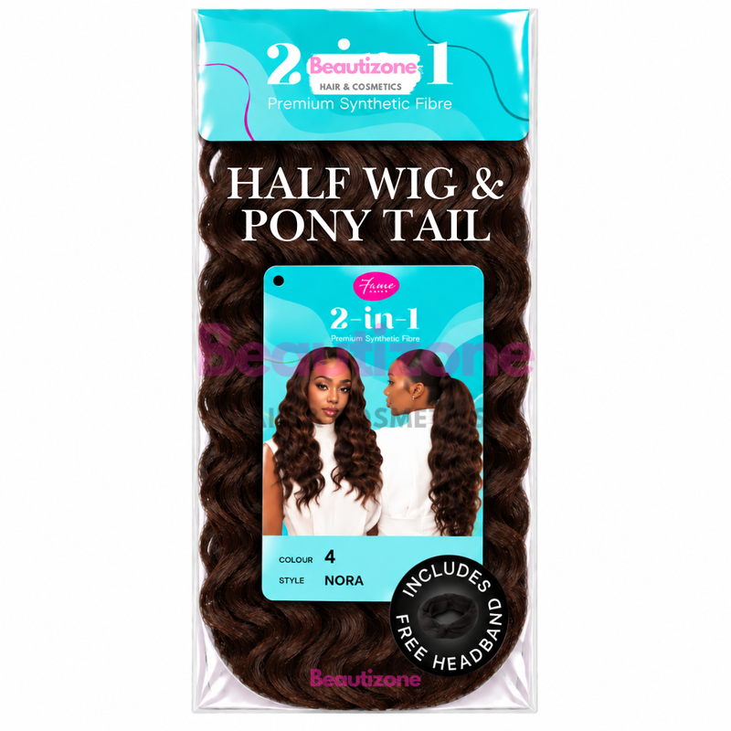 Feme Nora Premium Synthetic Fibre 2-in-1 Half Wig