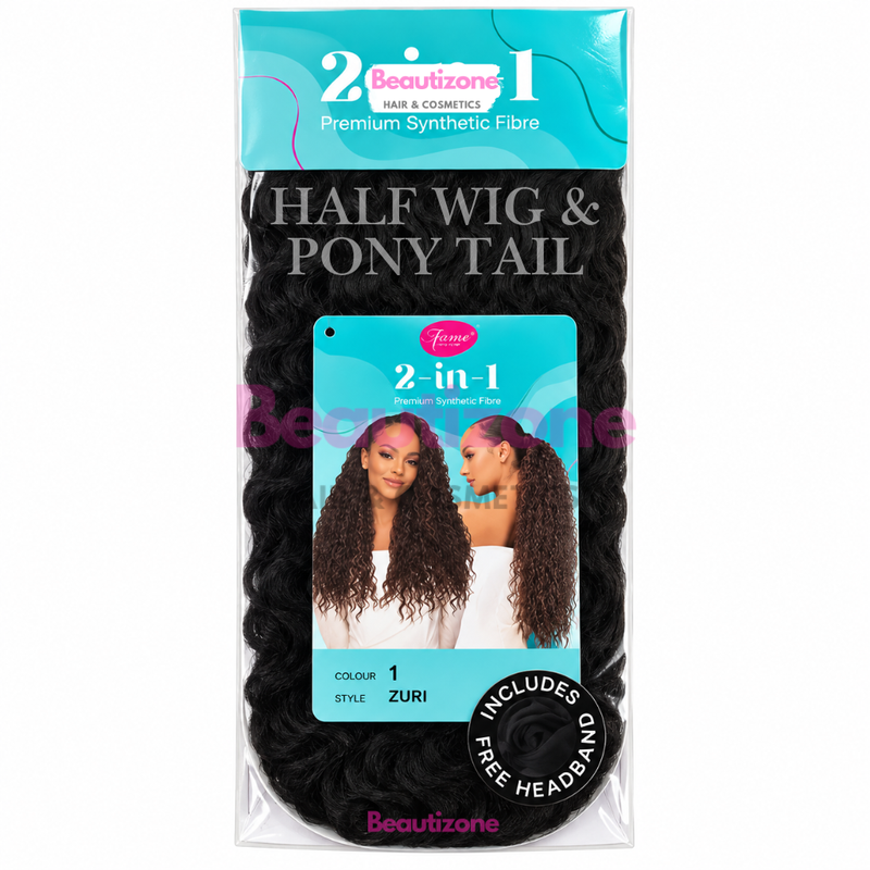 Feme Zuri Premium Synthetic Fibre 2-in-1 Half Wig