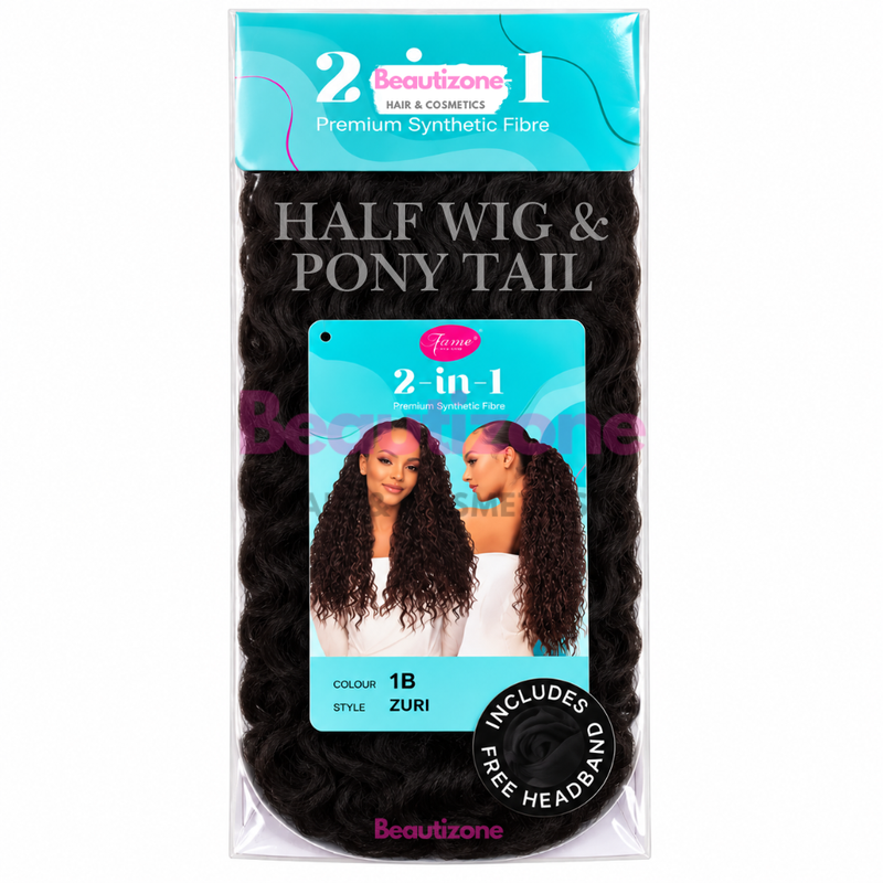 Feme Zuri Premium Synthetic Fibre 2-in-1 Half Wig