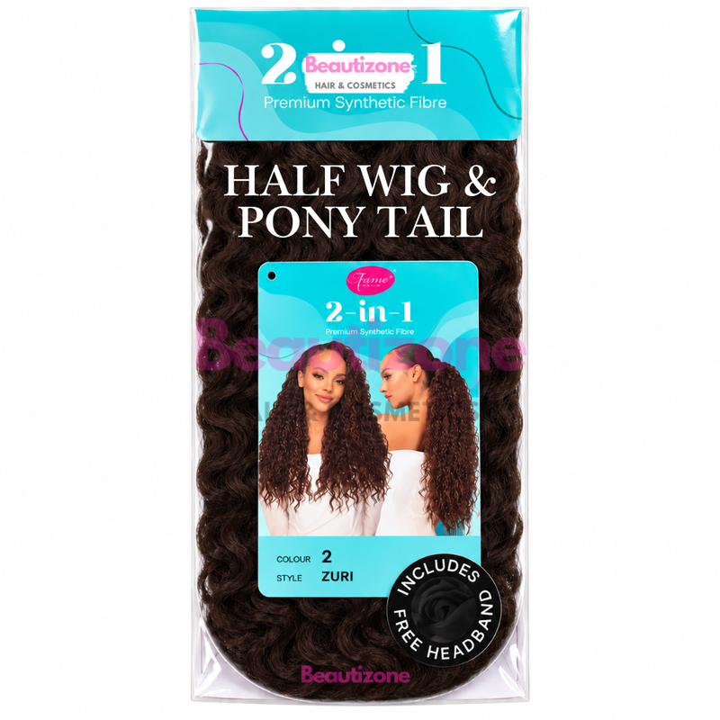 Feme Zuri Premium Synthetic Fibre 2-in-1 Half Wig