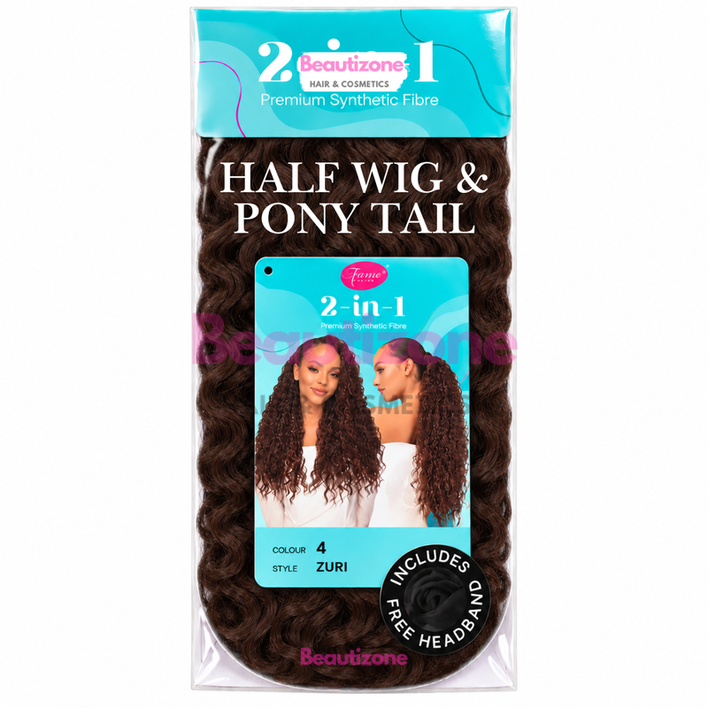 Feme Zuri Premium Synthetic Fibre 2-in-1 Half Wig