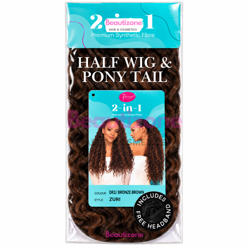 Feme Zuri Premium Synthetic Fibre 2-in-1 Half Wig