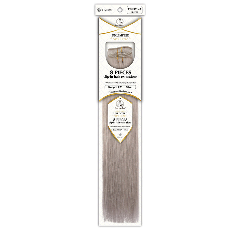 Dressmaker_Single_Weft_Clip_Straight_22_Inch_Silver