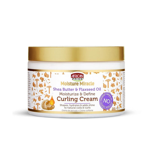 African Pride Moisture Miracle Shea Butter & Flaxseed Oil Curling Cream 340g, African Pride, Beautizone UK