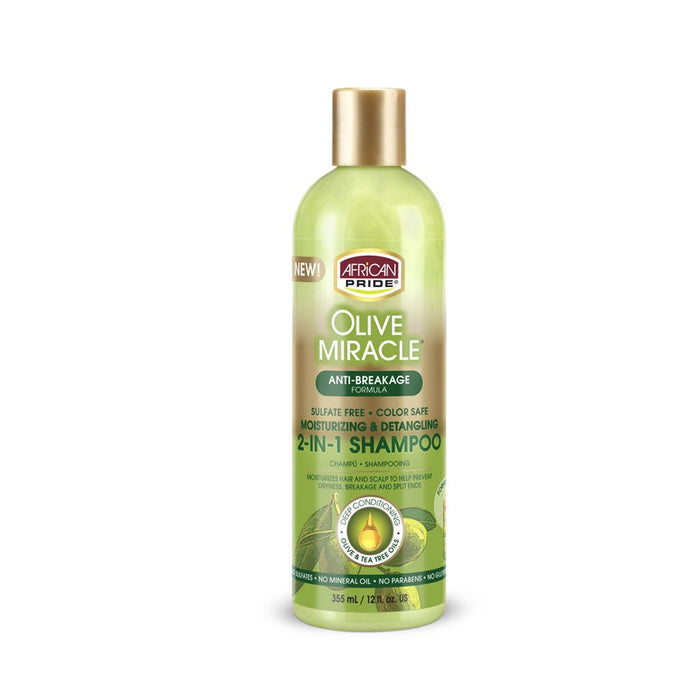 African Pride Olive Miracle 2 - in - 1 Shampoo & Conditioner 355ml, African Pride, Beautizone UK