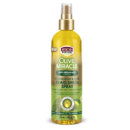 African Pride Olive Miracle Braid Sheen Spray 355ml, African Pride, Beautizone UK