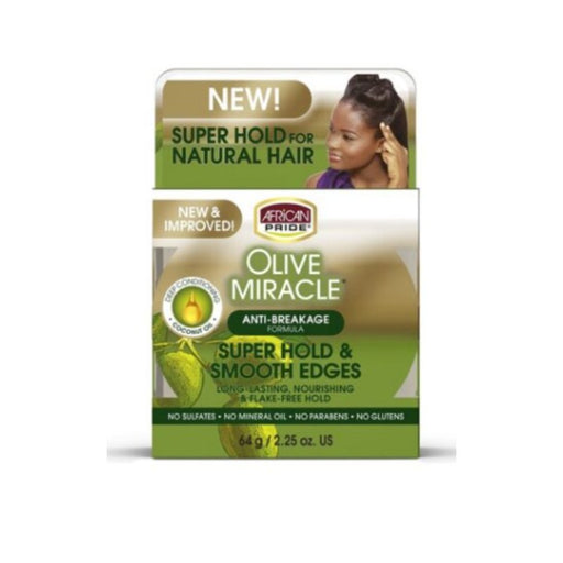 African Pride | Olive Miracle Super Hold & Smooth Edges 64g, African Pride, Beautizone UK