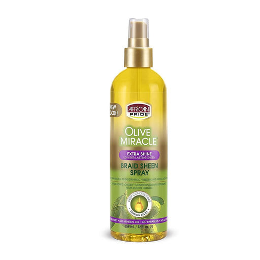 African Pride Olive Oil Braid Sheen Spray Extra Shine 355ml, African Pride, Beautizone UK