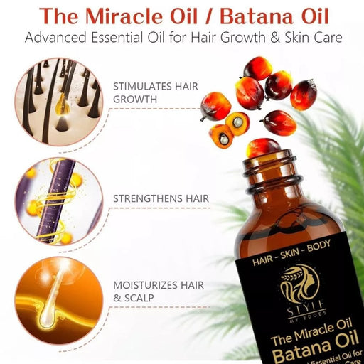 Batana Oil 100% Pure Miracle Oil 60ml, Style My Edges, Beautizone UK