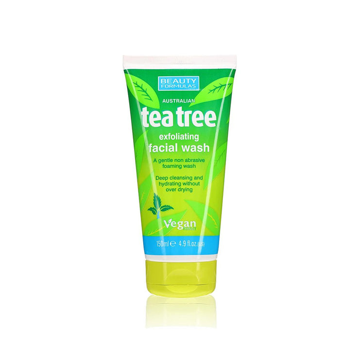 Beauty Formulas Tea Tree Exfoliating Facial Wash 150ml, Beauty Formulas, Beautizone UK