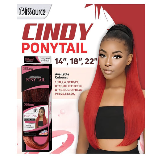 Blissource Drawstring Ponytail Cindy Pony Tail 14" 18" 22", Blissource, Beautizone UK