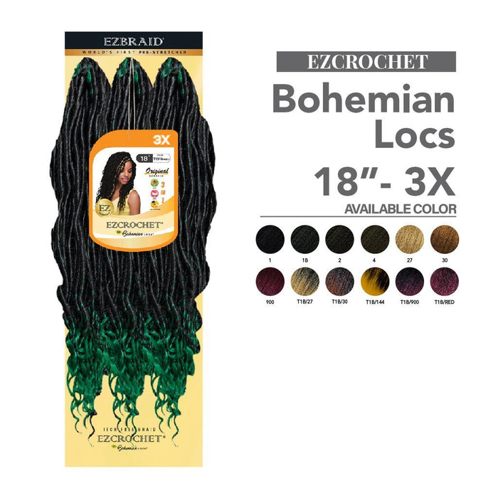 Bohemian LOCS 18" - 3X, EZ BRAID, Beautizone UK