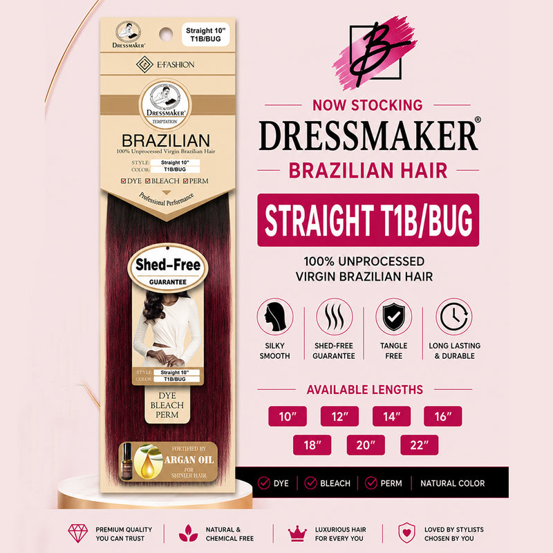 Dressmaker Unprocessed Virgin Brazilian Hair Straight 2 Tonse T1B/BUG