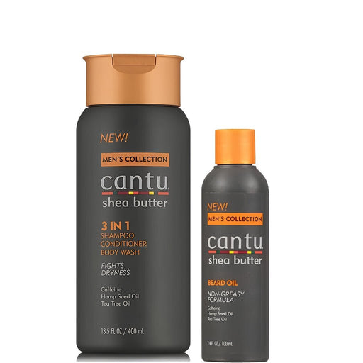 Cantu Shea Butter Mens 3 in 1 Shampoo, Conditioner and Beard Oil Set, Cantu, Beautizone UK