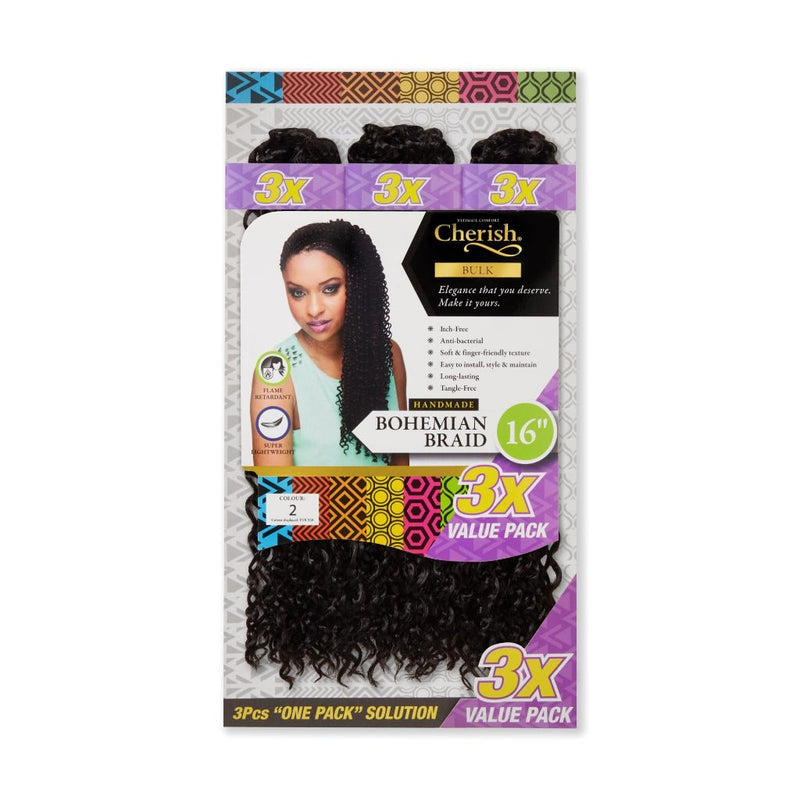 Cherish Bohemian Bulk 16'' Crochet Braids 3 Pack Value, Cherish, Beautizone UK