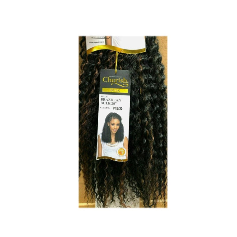 Cherish Brazilian Hair Bulk 20'' Crochet Hair Braids Bulk All Colors, Cherish, Beautizone UK
