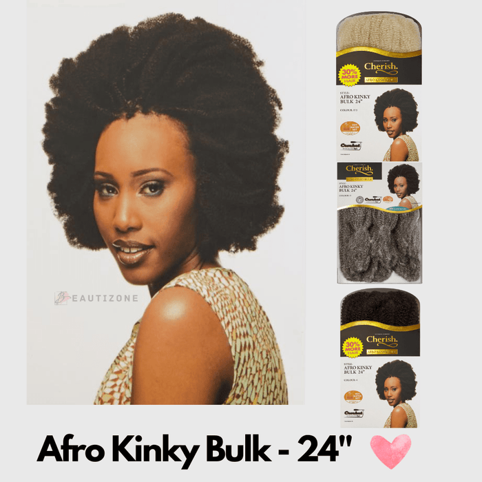 Cherish Bulk - Afro Kinky Bulk 24" Inches Length, Cherish, Beautizone UK