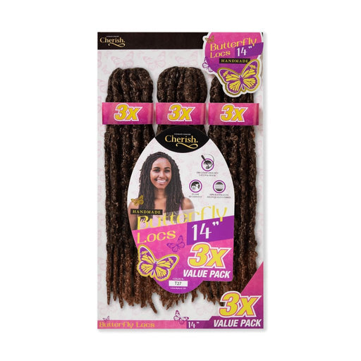 Cherish Bulk Butterfly Locs Crochet Hair 3x Value Pack - 14" Inches, Cherish, Beautizone UK