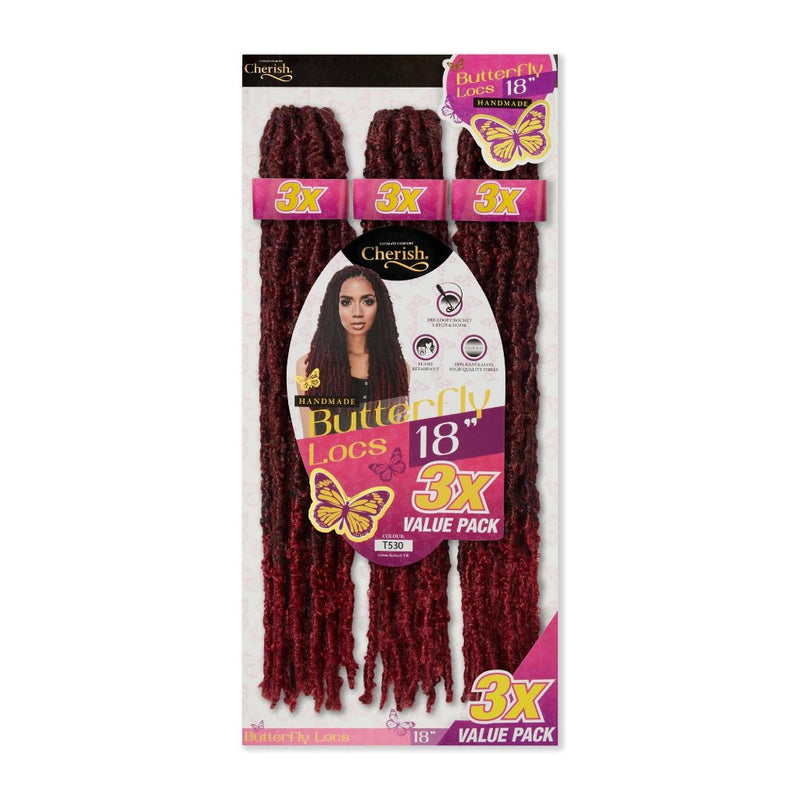 Cherish Butterfly Locs Crochet Hair 18” 3x Value Pack, Cherish, Beautizone UK