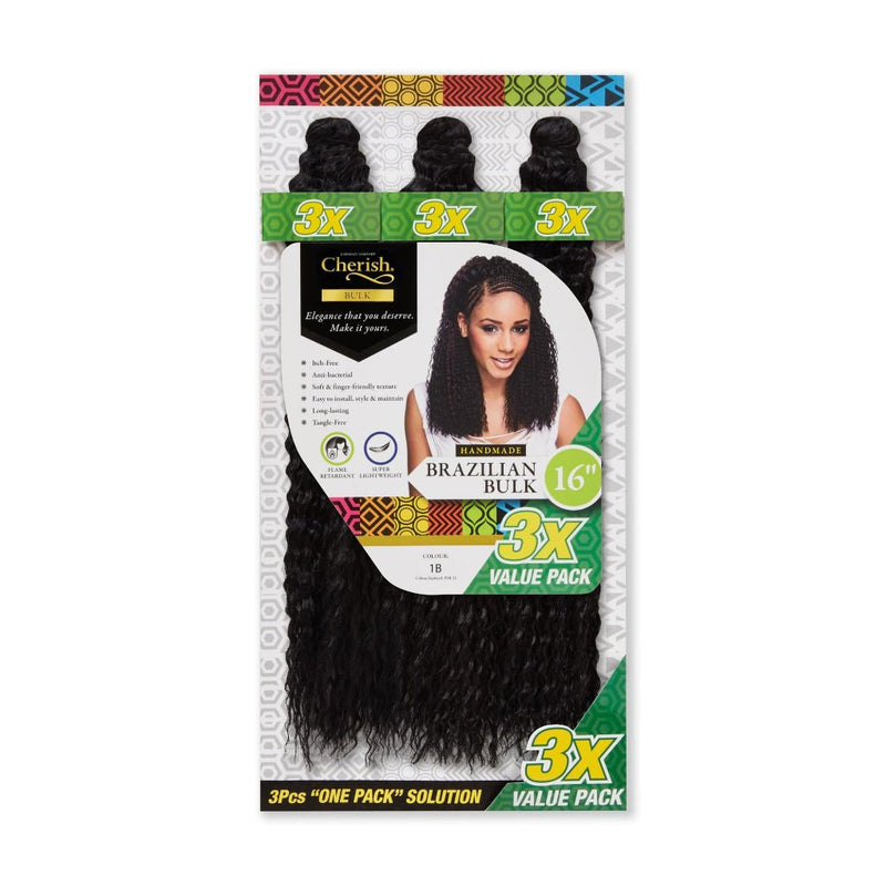 Cherish I Brazilian Bulk l Crochet Hair l 3 Value Pack 16" - 20" Lengths, Cherish, Beautizone UK