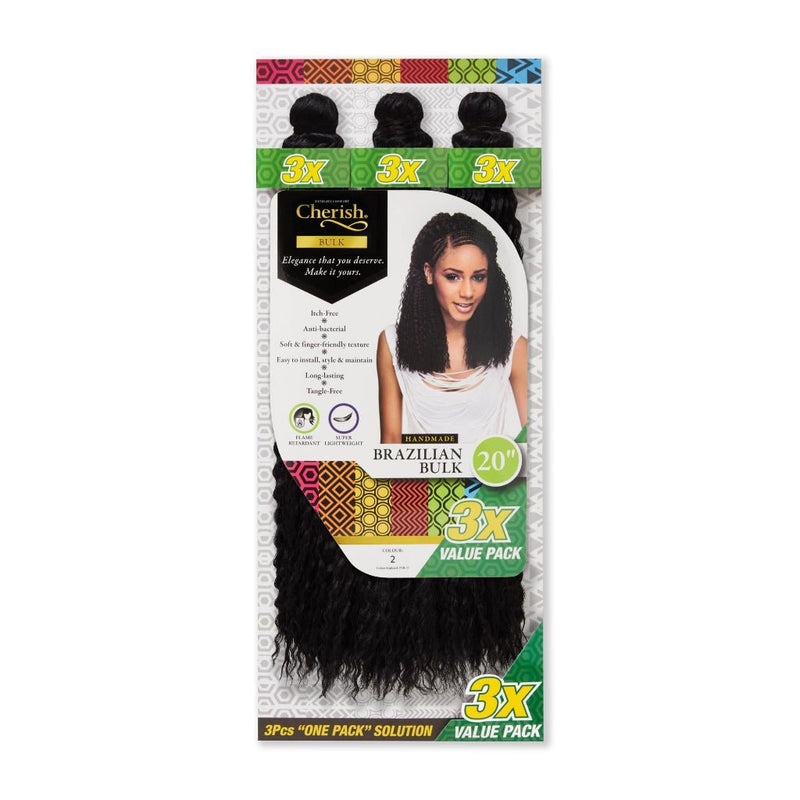 Cherish I Brazilian Bulk l Crochet Hair l 3 Value Pack 16" - 20" Lengths, Cherish, Beautizone UK