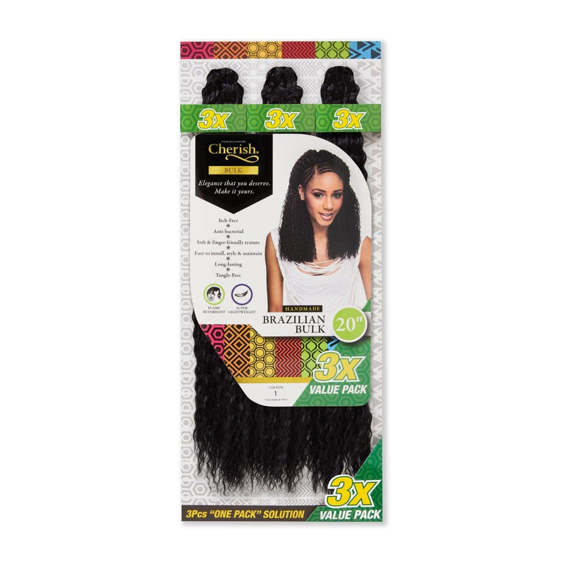 Cherish I Brazilian Bulk l Crochet Hair l 3 Value Pack 16" - 20" Lengths, Cherish, Beautizone UK