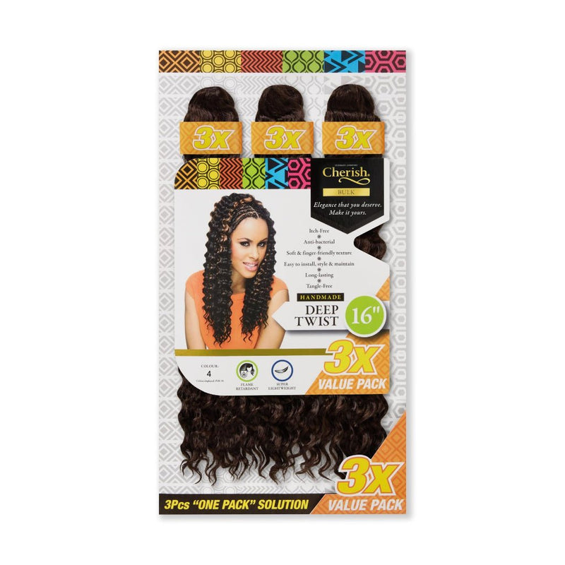 Cherish I Deep Twist Bulk I 3 Value Pack I 16" Lengths I Synthetic Hair Braids, Cherish, Beautizone UK