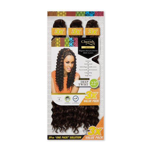 Cherish I Deep Twist Bulk I 3 Value Pack I 22" Lengths I Synthetic Hair Braids, Cherish, Beautizone UK