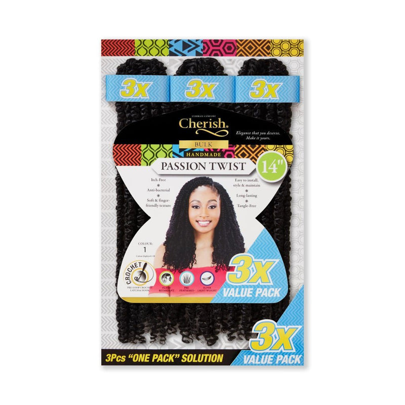 Cherish Passion Twist Crochet Hair 3x Value 14" Lengths, Cherish, Beautizone UK