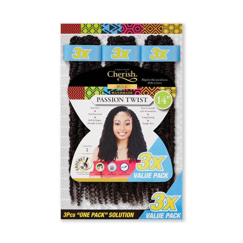 Cherish Passion Twist Crochet Hair 3x Value 14" Lengths, Cherish, Beautizone UK