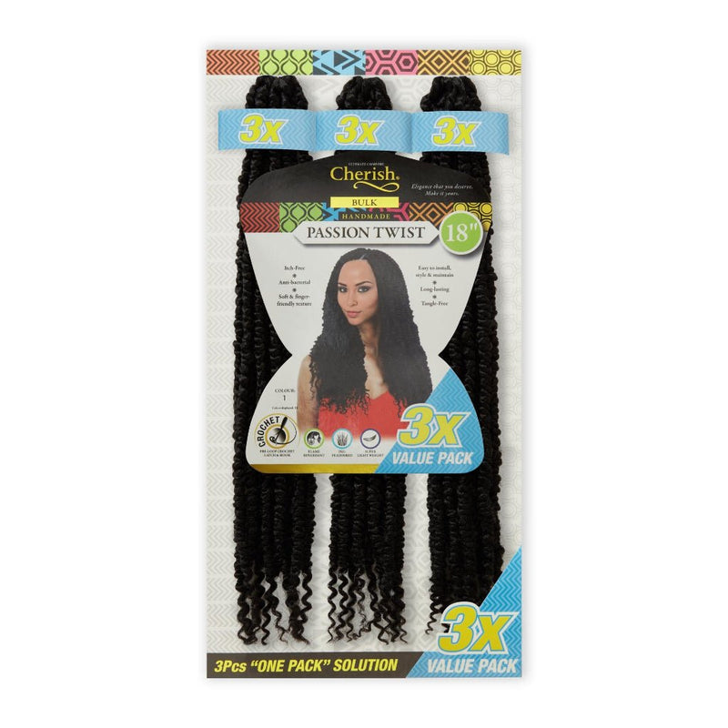 Cherish Passion Twist Crochet Hair 3x Value 18" Length, Cherish, Beautizone UK