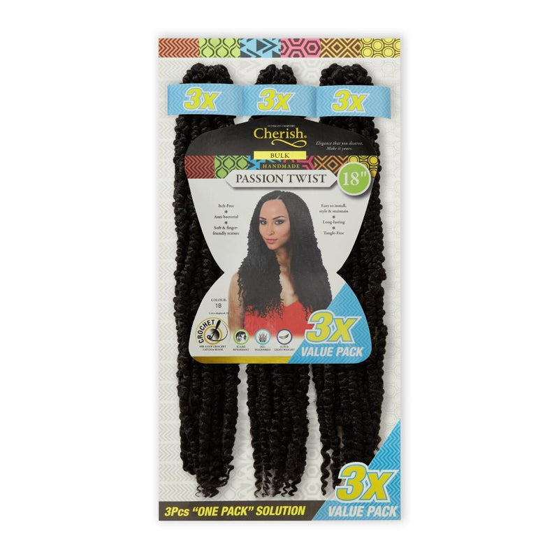 Cherish Passion Twist Crochet Hair 3x Value 18" Length, Cherish, Beautizone UK