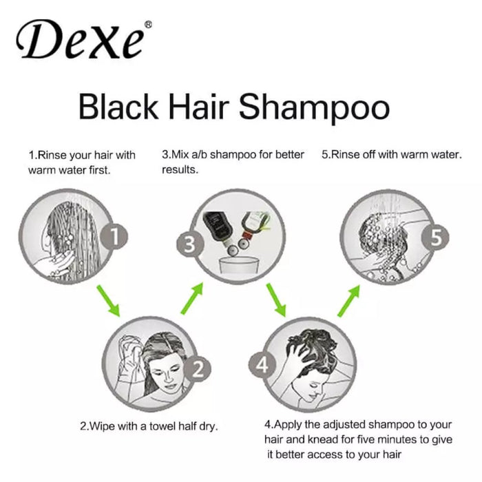 Dexe Black Color Hair Shampoo 25ml x 10 Sachets, Dexe, Beautizone UK